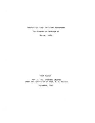 The report discusses the possibility of using reclaimed wastewater as a source for recharge of groundwater in the Moscow basin.